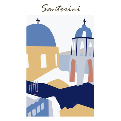 Santorini Greece I by Melissa Wang - Wrapped Canvas Print