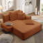 Chaise longue convertible en velours côtelé moelleux avec pochette de rangement-611055677