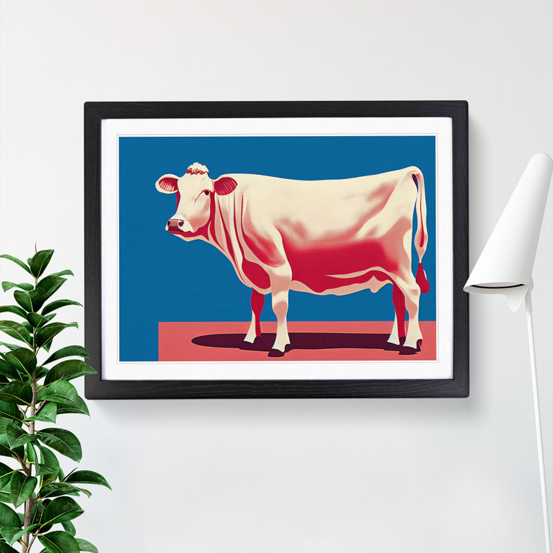 Exquisite Cow - Single Picture Frame Print, Black Framed, 46cm H x 64cm W x 2cm D