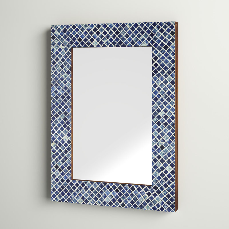 Alissandra 36.06" H Solid Wood and Bone Inlay Rectangle Accent