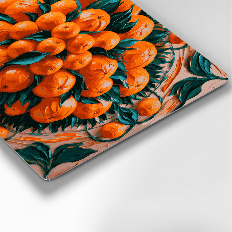 Fruit Monkey Orange Brown Metal Wall Art, 11" H x 14" W