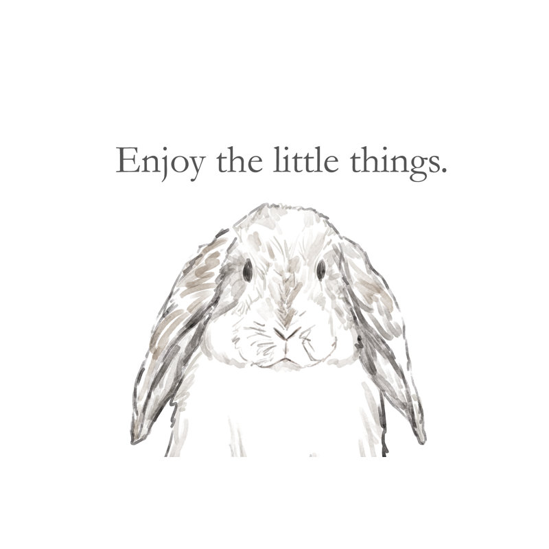Enjoy The Little Things Bunny - Wrapped Canvas Print, 61cm H x 91cm W x 3.8cm D