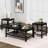A Lightweight And Portable Coffee Table Set Of Three Pieces, With A Wood-grain Tabletop And A Black Metal Structure,unique Mesh Design For Storage Space, Simple Living Room Table Set With An Extremely High Cost Performance-1399046245