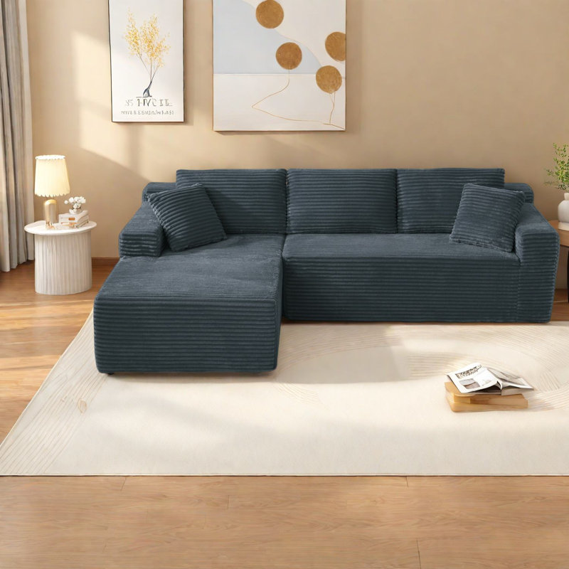 Canapé modulaire sans assemblage, velours côtelé, style moderne, maison et appartement