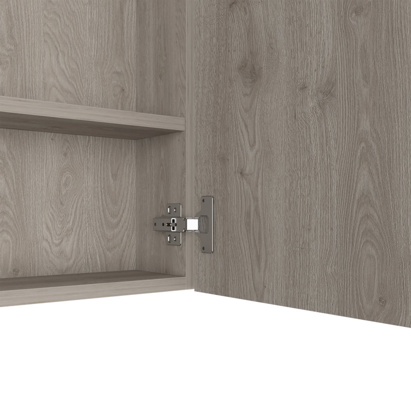 Kenya 1-Door Medicine Cabinet with Mirror, Four Internal Shelves, Light Gray