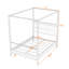 Lit plateforme à baldaquin en bois avec tête de lit-618298350