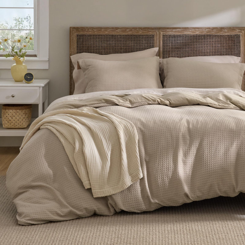 Bedsure Luxury Waffle Duvet Cover  - Textured Duvet Cover Set, Soft, Breathable Bedding Set for All Season, Comforter Not Included