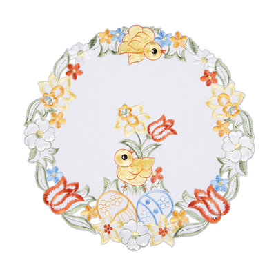 Weedman Polyester Embroidered Round Doily