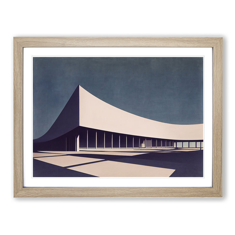 XH1022-6068X Modern Building Architecture Vol.2 - Single Picture Frame Print, 46cm H x 64cm W, Oak