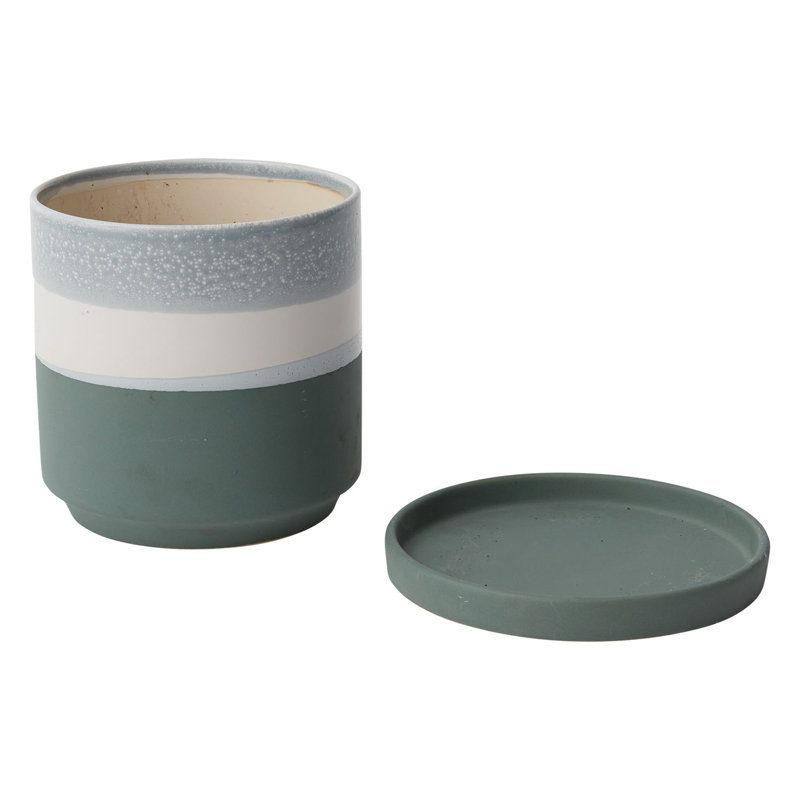 Pot à fleur en céramique Harim, H 6,5 po x l 7 po x P 7 po