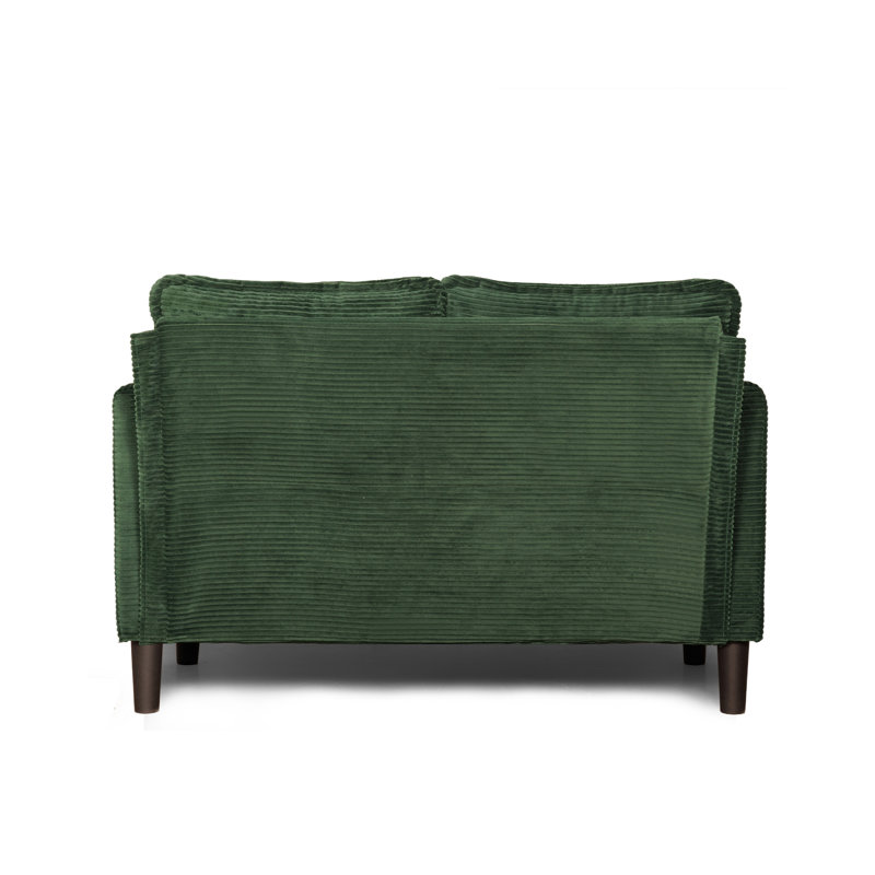 48.03"W  Corduroy Upholstered Sofa Loveseat, Dark Green