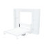 Lit grand format avec bureau et tablette à livres pour pointes pivotantes peu encombrantes, blanc - bibliothèque passionnée et bois de pin résistant. Dans la chambre à coucher. Aucune boîte à ressorts nécessaire. Vaste espace de rangement. Pliable-2118384816