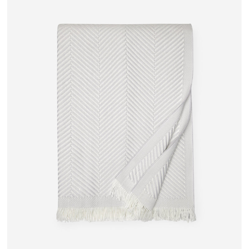 Costa Chevron Cotton Throw Blanket, Tin