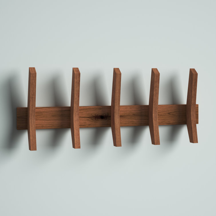 Picket Wall Coat Rack 5 Hooks, 38 x 4 x 17 Cm — Qechic