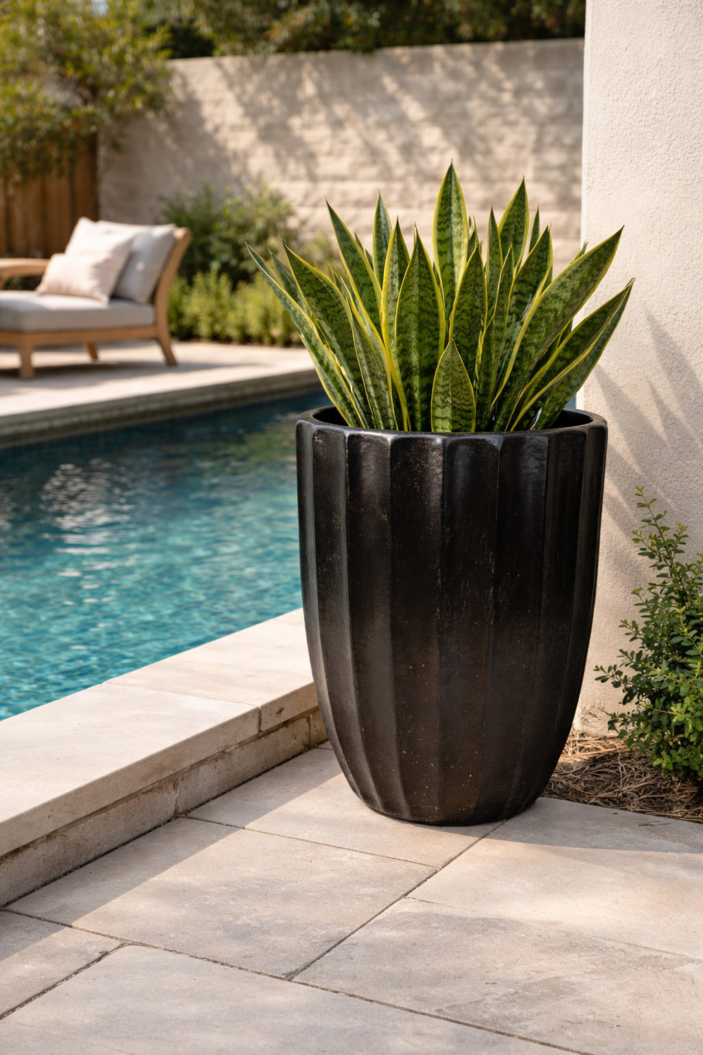 22" Pot Planter, Gray, 28" H x 22" W x 22" D
