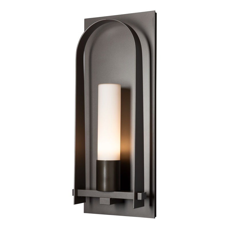 Triomphe Aluminum Wall Light, Coastal Dark Smoke, 27.2" H x 10.7" W x 5.2" D, Opal