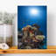 Sunlit Coral Reef Colorful Tranquil Vibrant Fish Nature Ocean Wall Art Print 1 Piece Wrapped Canvas Wall Art-937435549