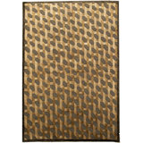 Himalayan Wool Geometric Area Rug in Beige