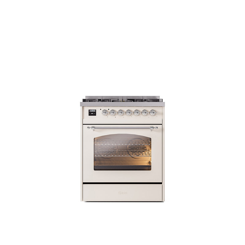 ILVE Nostalgie II 30 in Dual Fuel Range, Antique White/Bronze, Liquid Propane