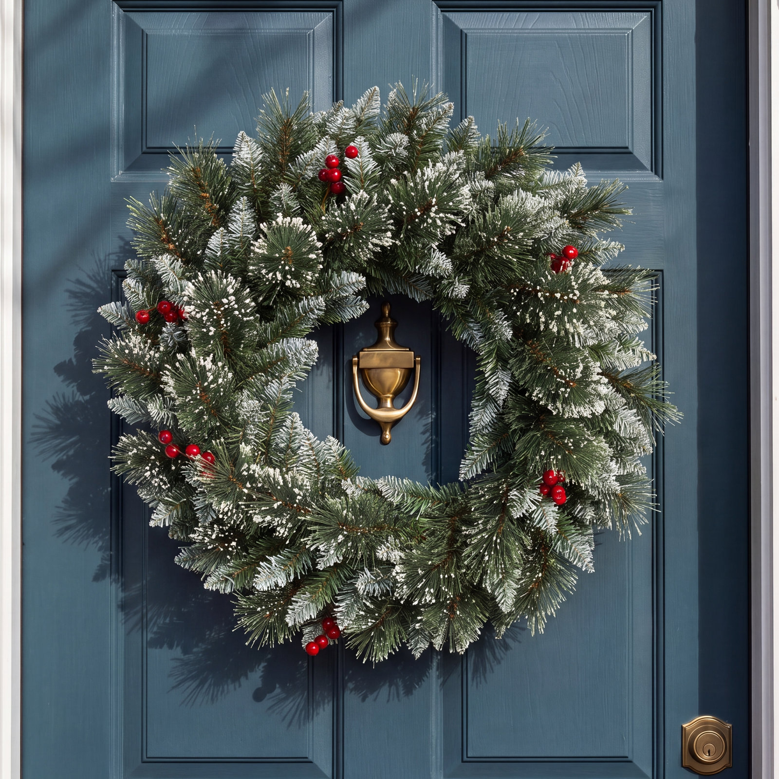 24'' Faux Pine Lighted Wreath
