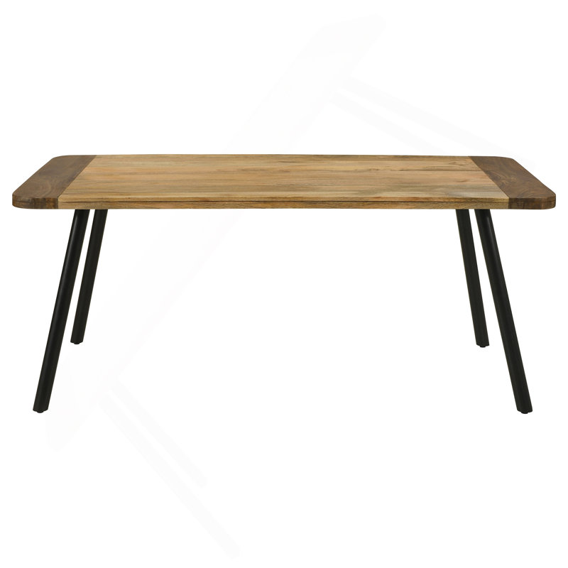 Governess Natural Mango And Black Rectangular Dining Table