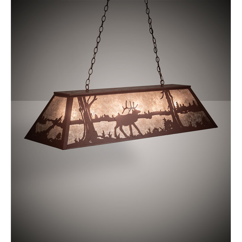 6 - Light Pendant, Rust, 43" H x 48" W x 17" D, Silver Mica
