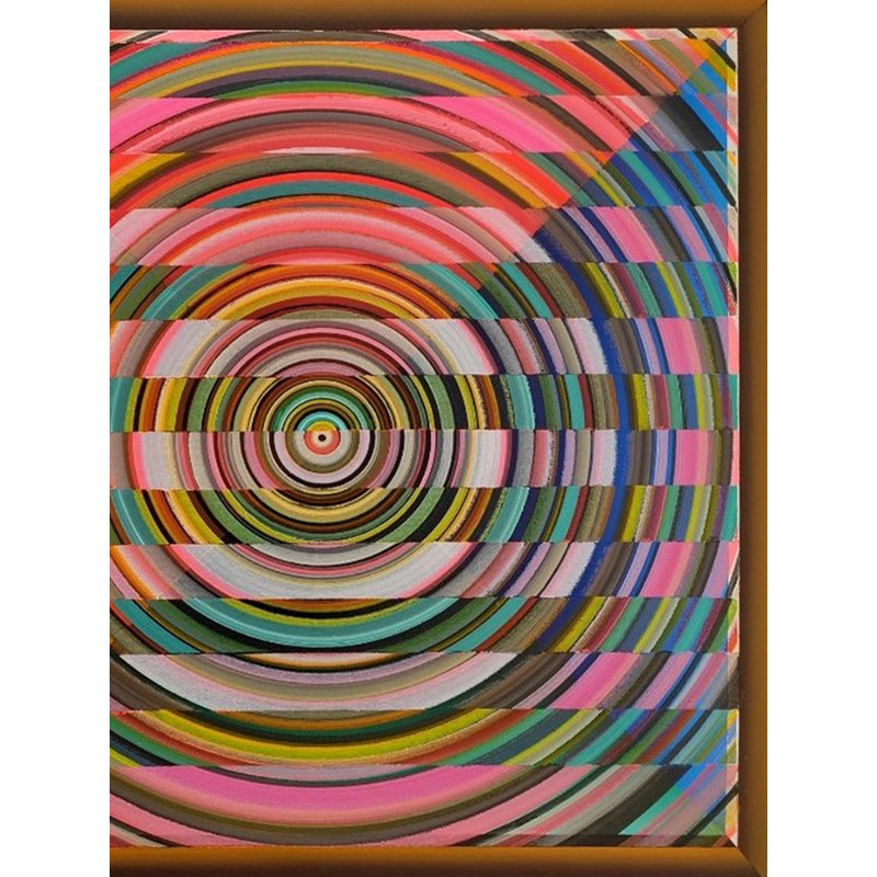 Colorful Pyramid Abstract Acrylic Painting by Ghanshyam Gupta – Modern Geometric Wall Art, 17"x17" Square Canvas, Contemporary Meditation Decor