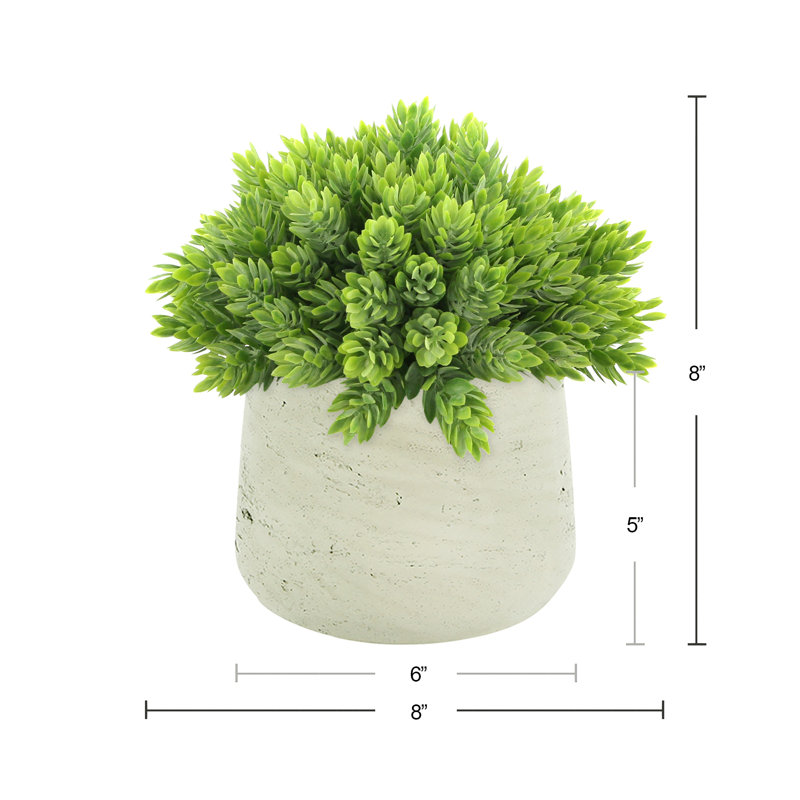 Faux Succulent in Fiberstone Pot, Beige