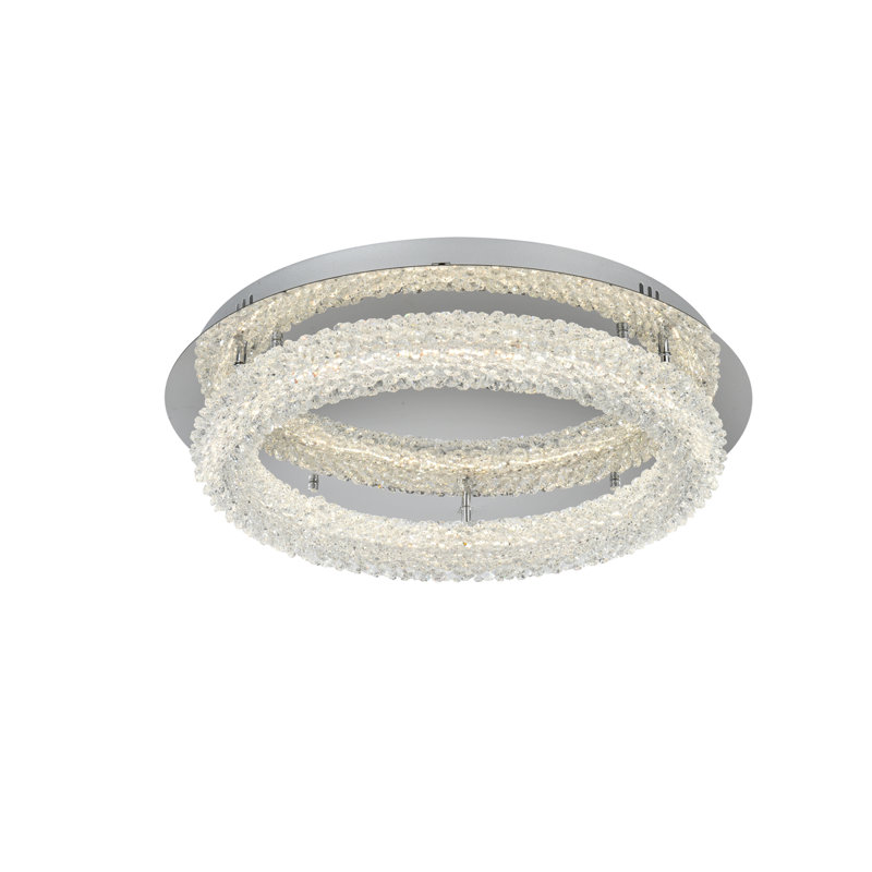 Bridgeton LED Semi Flush Mount, Chrome, 5.5" H x 22" W x 22" D
