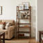 Stable 4 Tier Bamboo Plant Display Rack With Raised Anti Fall Guardrails Space Saving