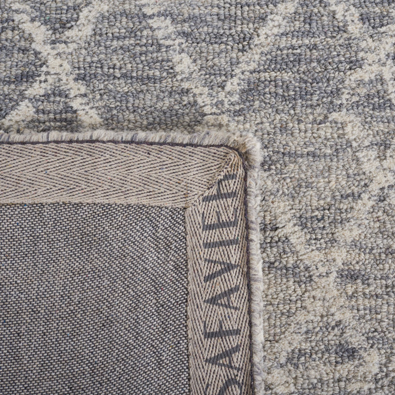 Tapis géométrique en laine et en coton touffeté à la main Goodwater, Tapis de couloir 2 pi 3 po x 8 pi