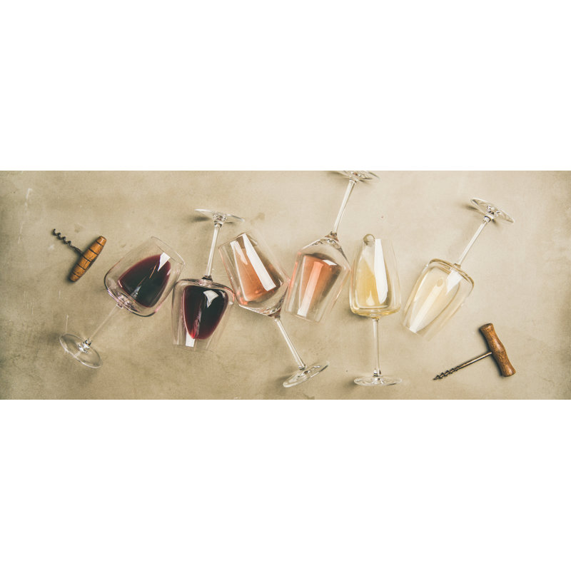 " Wine Time Glasses Corkscrew Tan ", 26" H x 50" W x 1.5" D
