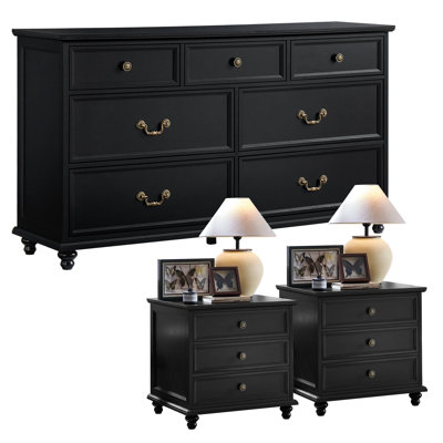 Farmhouse 3-Piece Dresser and Nightstand Set