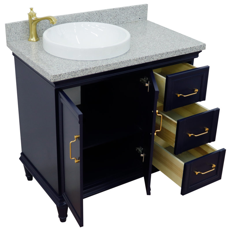 Ensemble de meuble-lavabo simple 37 po Liddington, Bleu