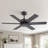 48" Modern Indoor Ceiling Fan With Remote Control, 6-Blade Ceiling Fan With Quiet Reversible Dc Motor, Black & Walnut Finish-129507383