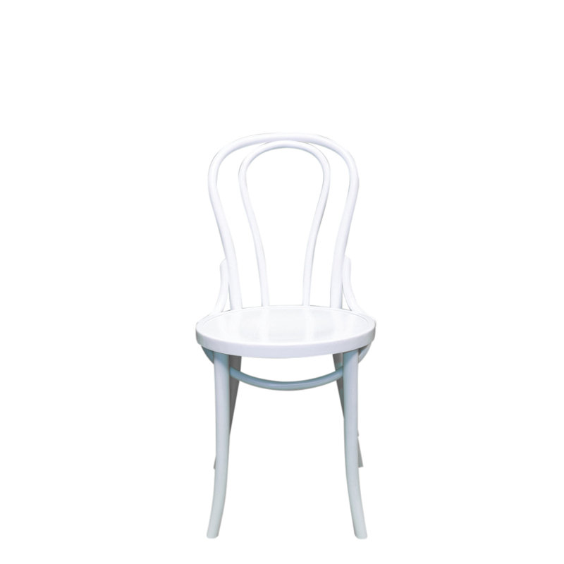 Springboro 43cm H Solid Wood Slat Back Stacking Side Chair, White