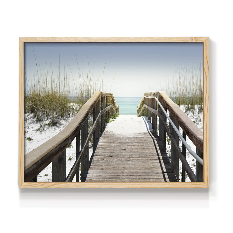 Be Happy Walkway -Framed Print - Restickable, H 8 po x l 10 po, Naturel