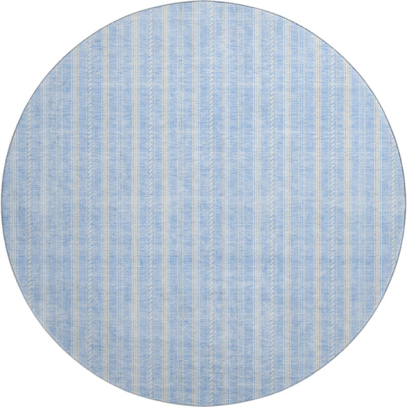 Premium Machine Washable Prisco Sky Rug, Round 8'