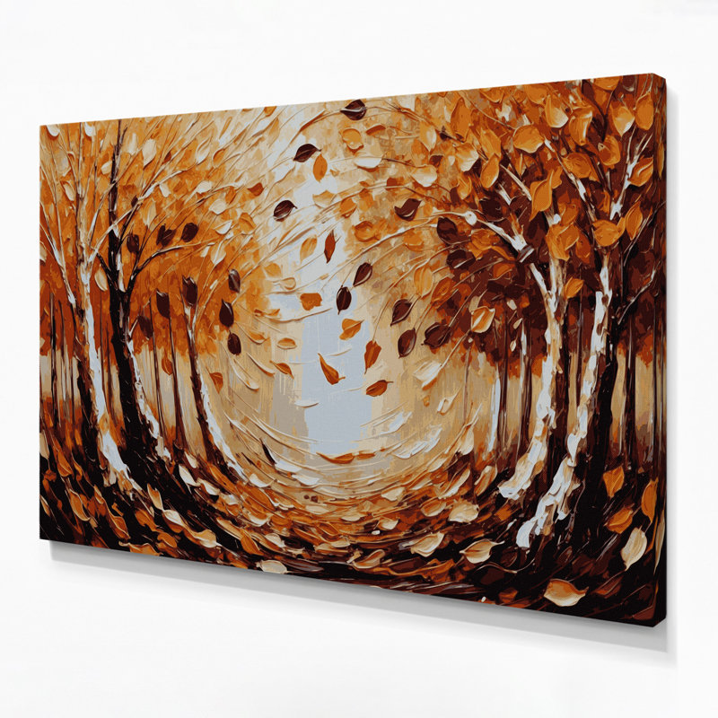 Halloween, feuilles d'automne et arbres, art mural brun, H 11 po x l 14 po