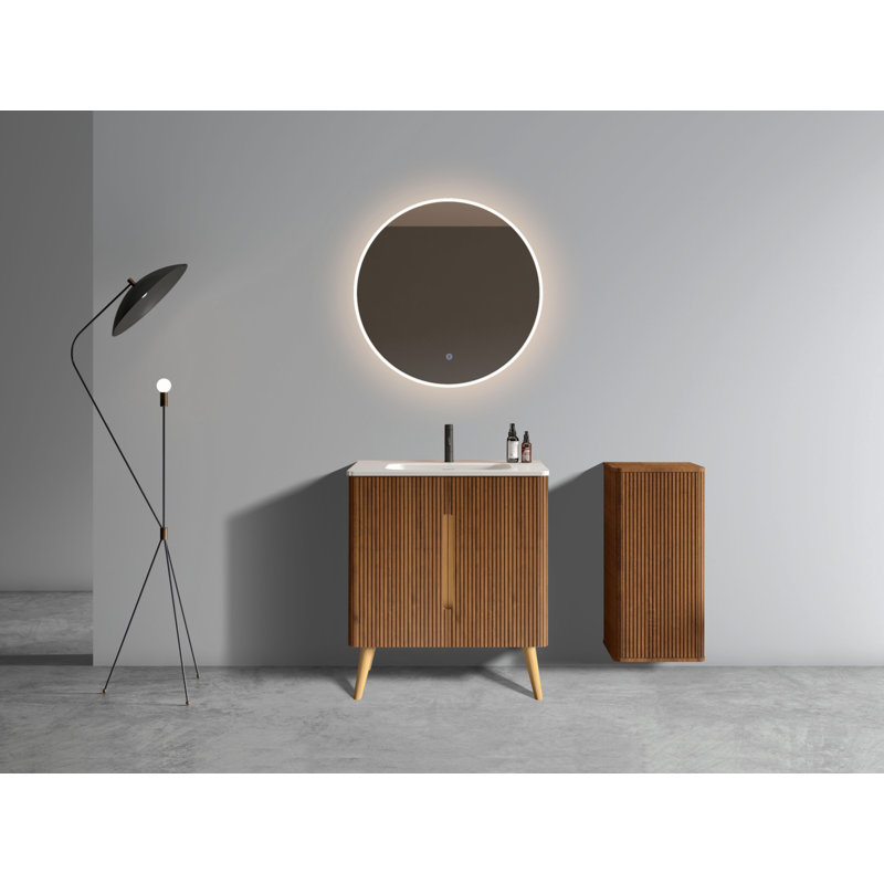 Meuble-lavabo rayé avec lavabo et armoire d'appoint 30 po Jasmane