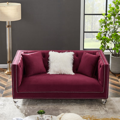 Leneisha Modern Sofa Two-Seater Velvet Sofa