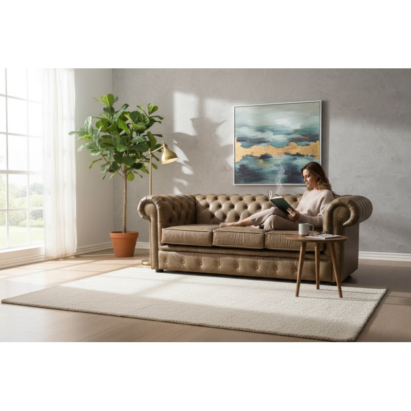 3 Seater Sofa, Cracked Wax Tan