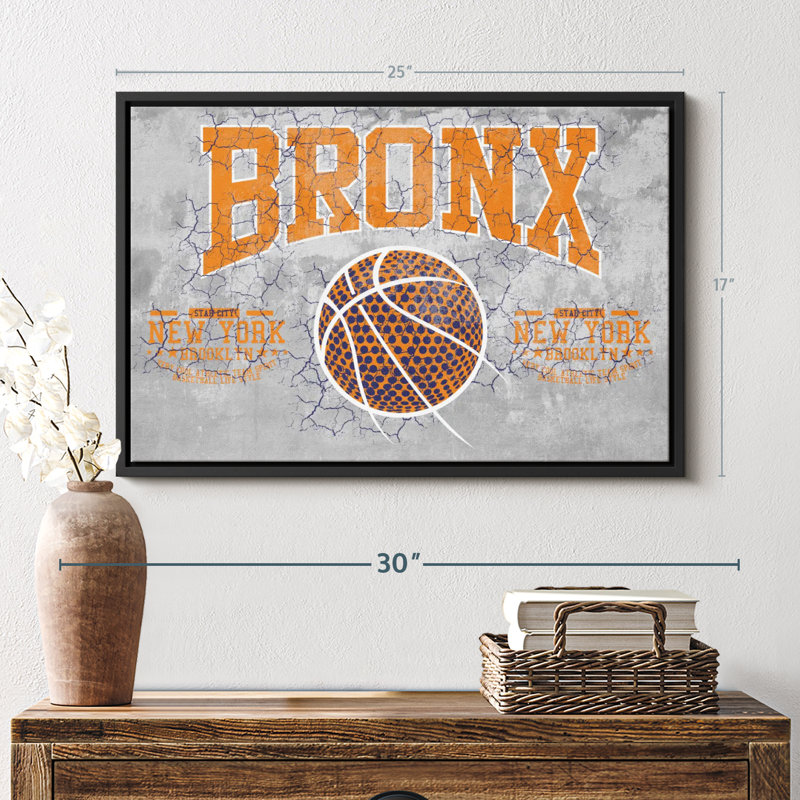 «Bronx NY Basketball Canvas Print», H 17 po x l 25 po
