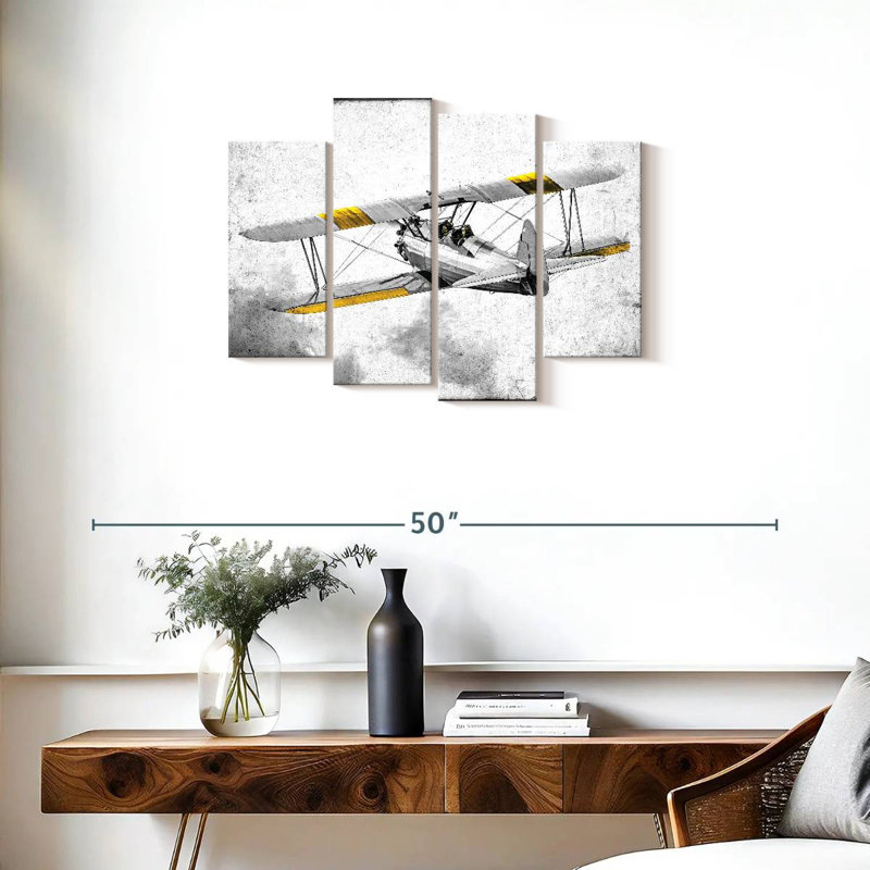 Reproduction sur toile Biplane Pop, H 22 po x l 36 po x P 1 po