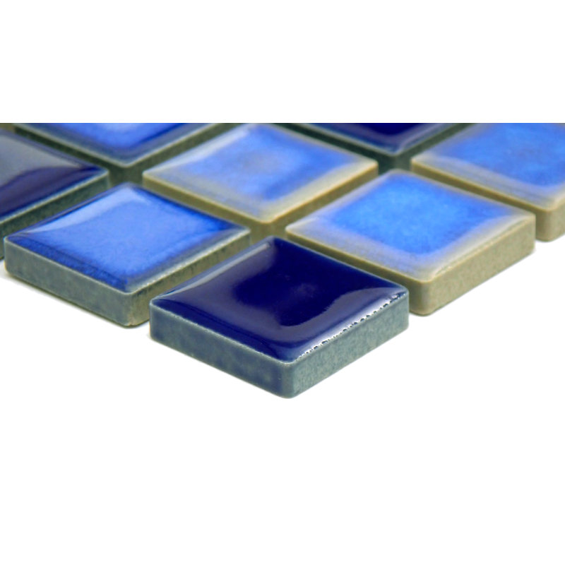 Afloat Navy 13 in. x 13 in. Glossy Porcelain Floor and Wall Tile (17.7 sq. ft./Case), Cobalt