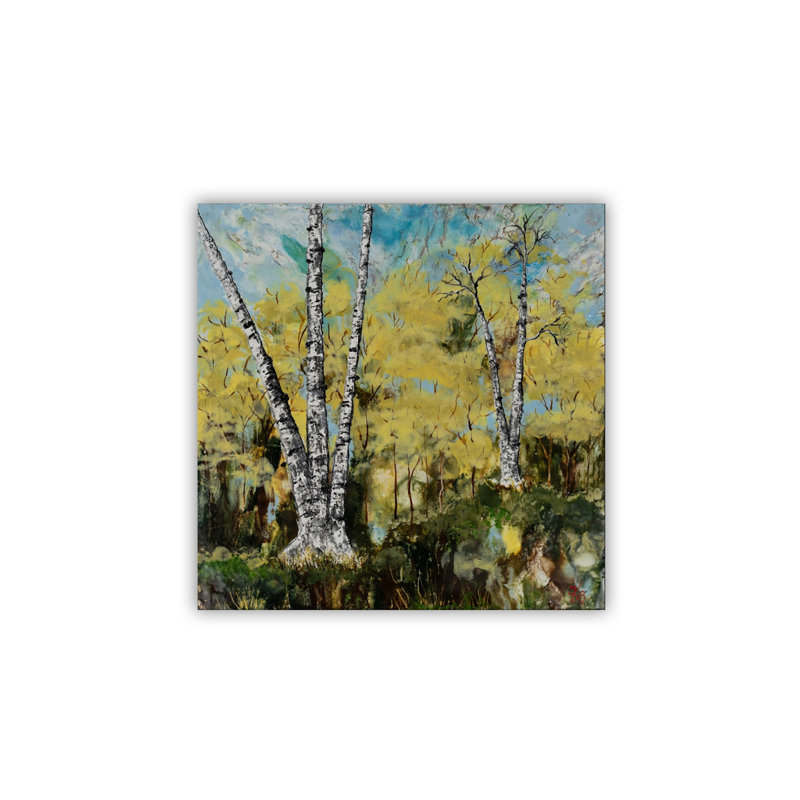 "Rustic Birch", art mural sur toile, Toile tendue, H 12 po x l 12 po