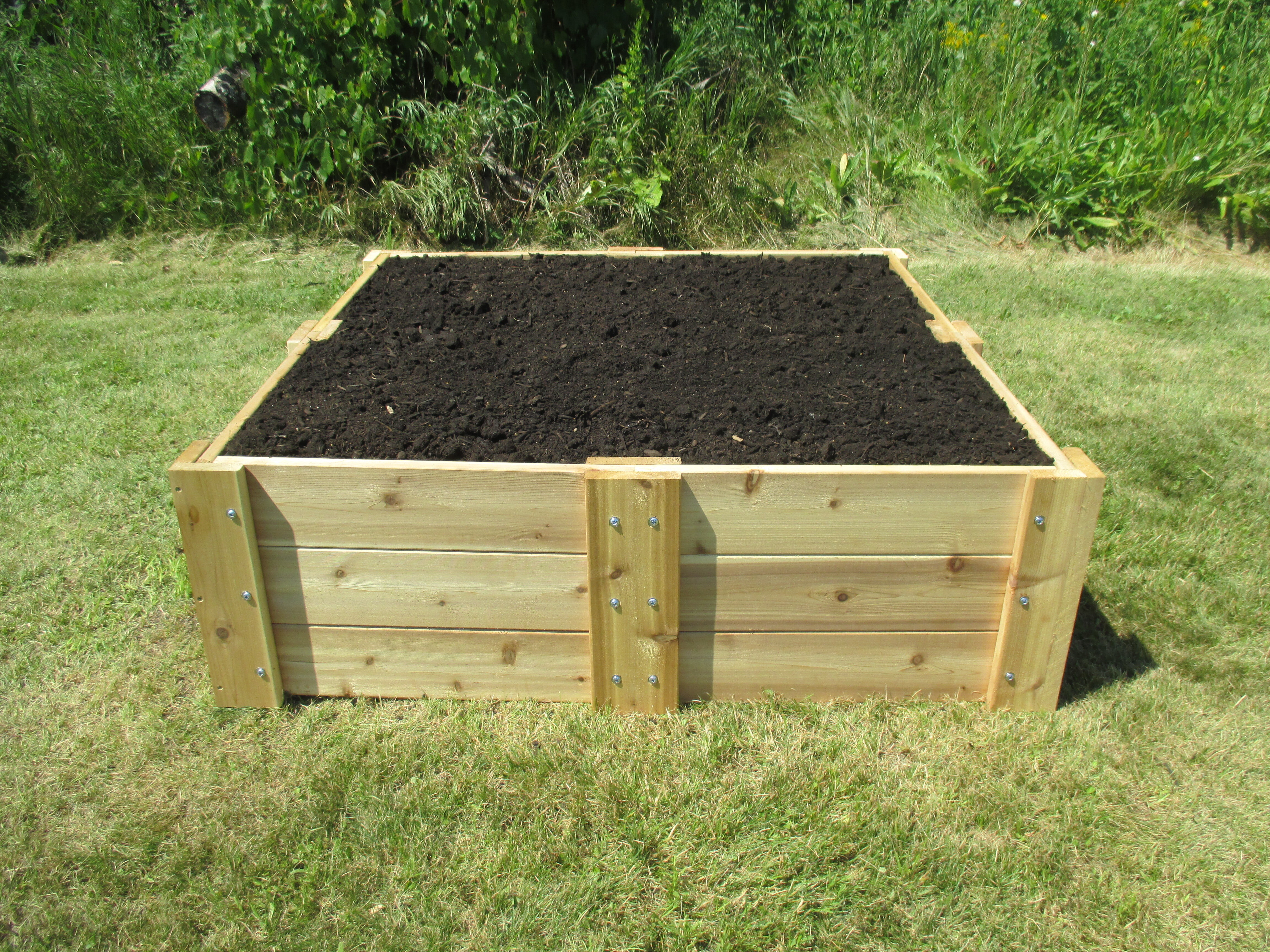 Roswell Raised Garden Bed Kit with 9 Growing Grid, Wooden Ground Planter  Box for Plants & Herbs