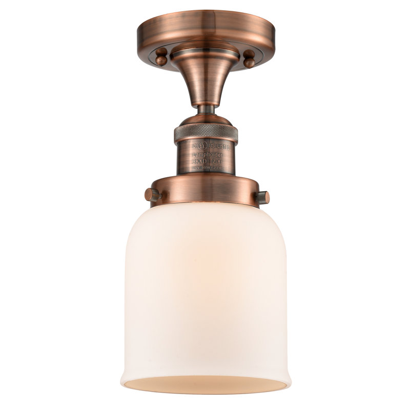 Archambault Glass Semi Flush Mount, Oil Rubbed Bronze, Silver Mercury, No Bulb Included