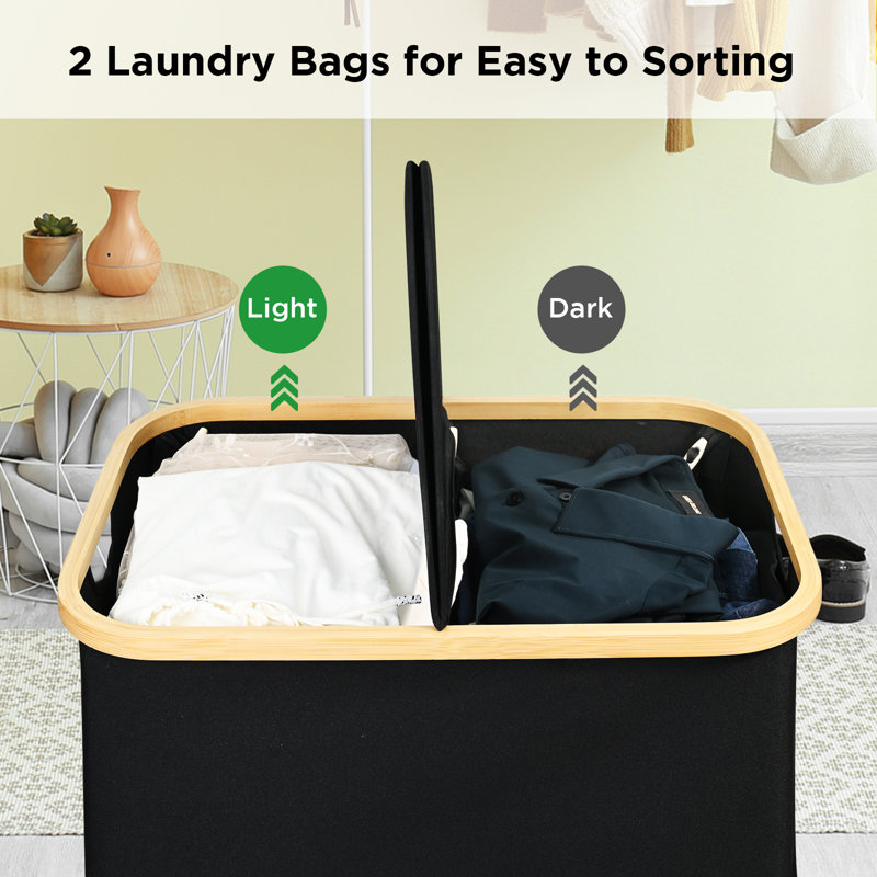 Laundry Hamper with Handles, Black