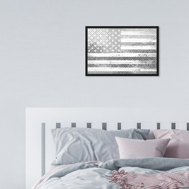 American - impression sur toile, Cadre flottant noir, H 25 po x l 37 po